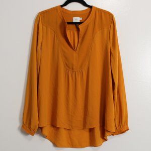 Anthropologie HD in Paris Golden Orange Blouse Top